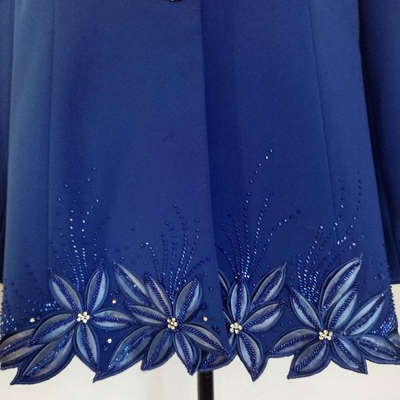 Vintage Y2K Designer Ben Marc Blue Beaded Formal Jacket - Picture 7 of 11
